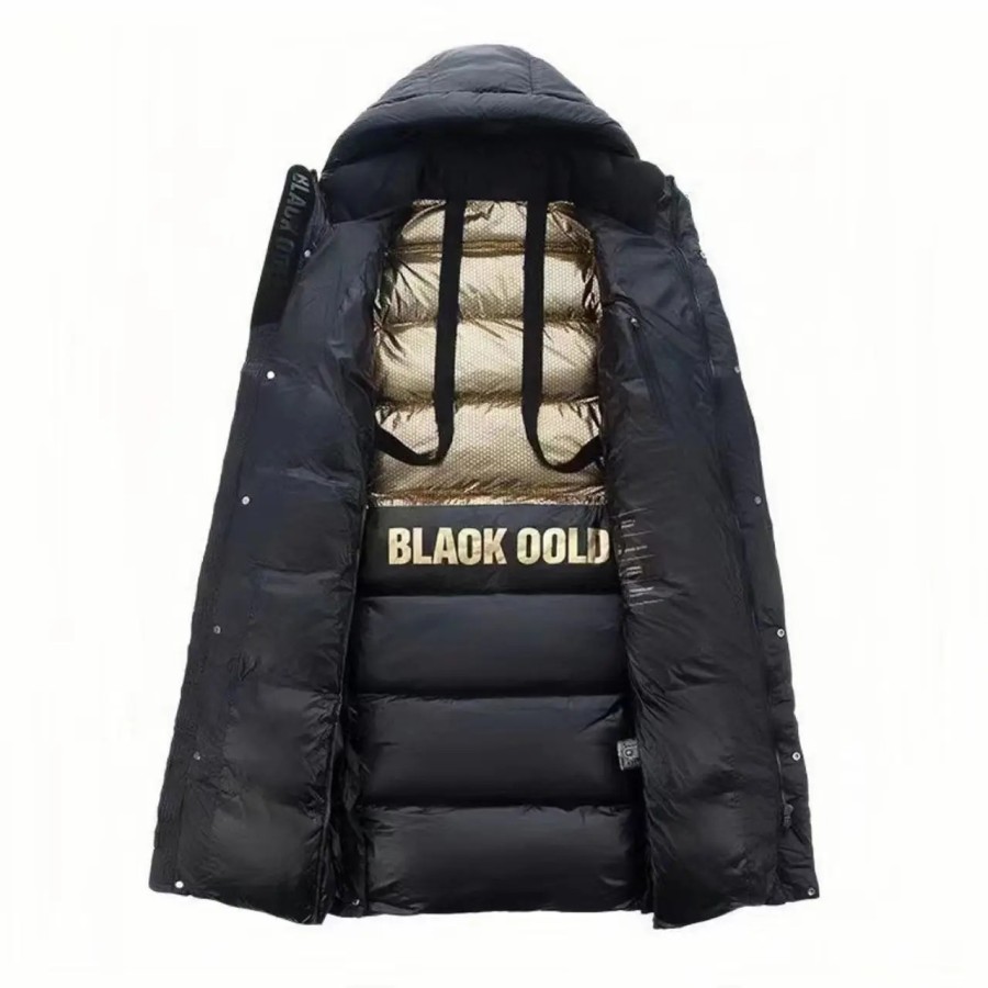 Chaqueta de plumón de pato blanco grueso con capucha para hombre y muj