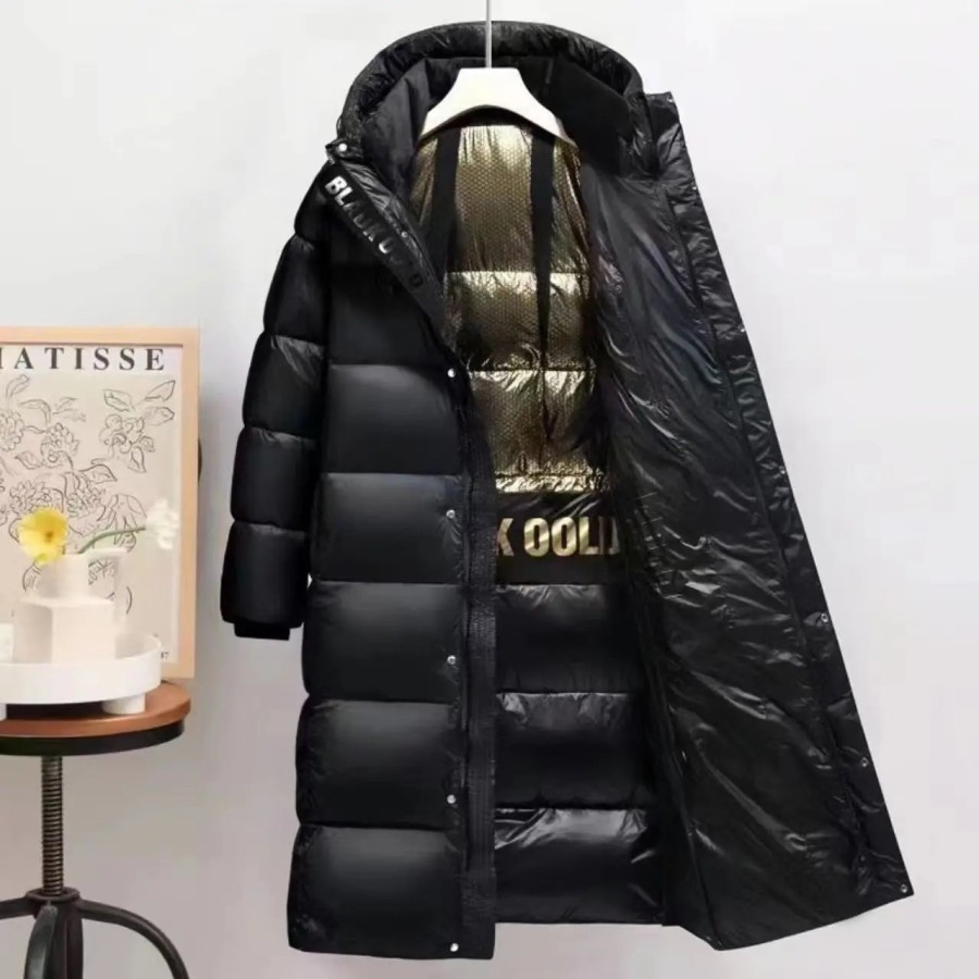 Chaqueta de plumón de pato blanco grueso con capucha para hombre y muj