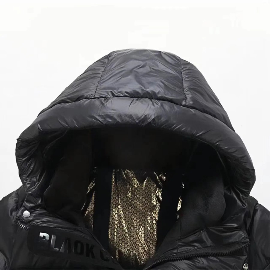 Chaqueta de plumón de pato blanco grueso con capucha para hombre y muj
