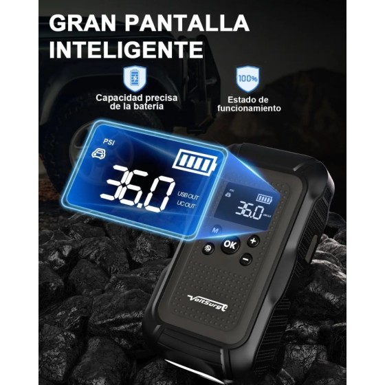 VoltSurge Arrancador de Coches Portátil, con Compresor de Aire de 150 