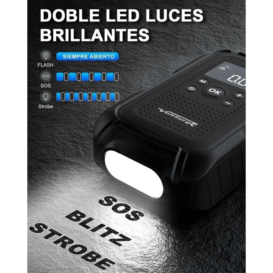 VoltSurge Arrancador de Coches Portátil, con Compresor de Aire de 150 