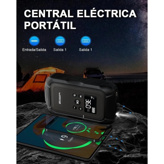 VoltSurge Arrancador de Coches Portátil, con Compresor de Aire de 150 
