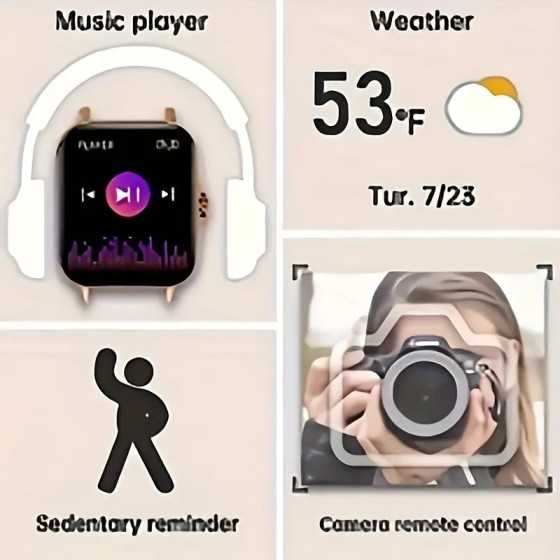 copy of Reloj inteligente actualizado de 4,7 cm con pantalla táctil completa, marcación y respuesta de llamadas, llamadas inal