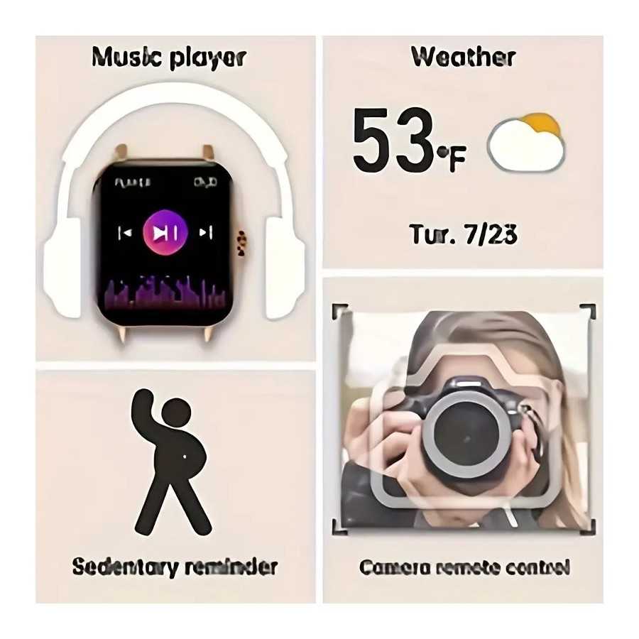 copy of Reloj inteligente actualizado de 4,7 cm con pantalla táctil completa, marcación y respuesta de llamadas, llamadas inal