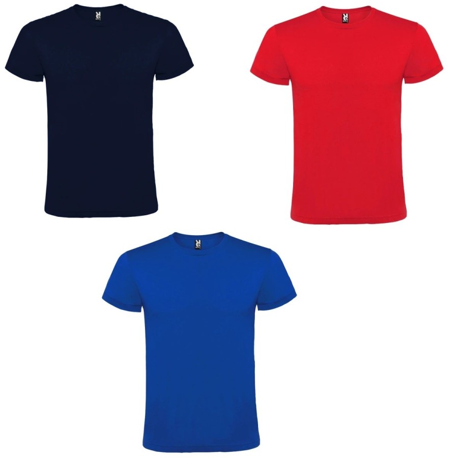 ROLY Pack 3 camisetas básicas de algodón, Tallas S-XXL,Unisex, Gramaje
