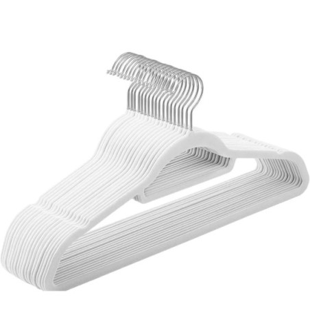 Juego de 15 Perchas de Terciopelo Antideslizantes con Ranuras para Hombros ,Colgador ropa - Ahorro de Espacio - Rezistente , B