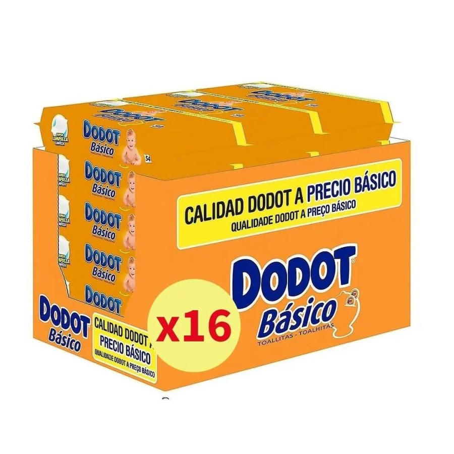 Toallitas DODOT Básico PACK ahorro de 16 paquetes de 54 unidades 864 t Toallitas DODOT Básico PACK ahorro de 16 paquetes de 54 unidades 864 t