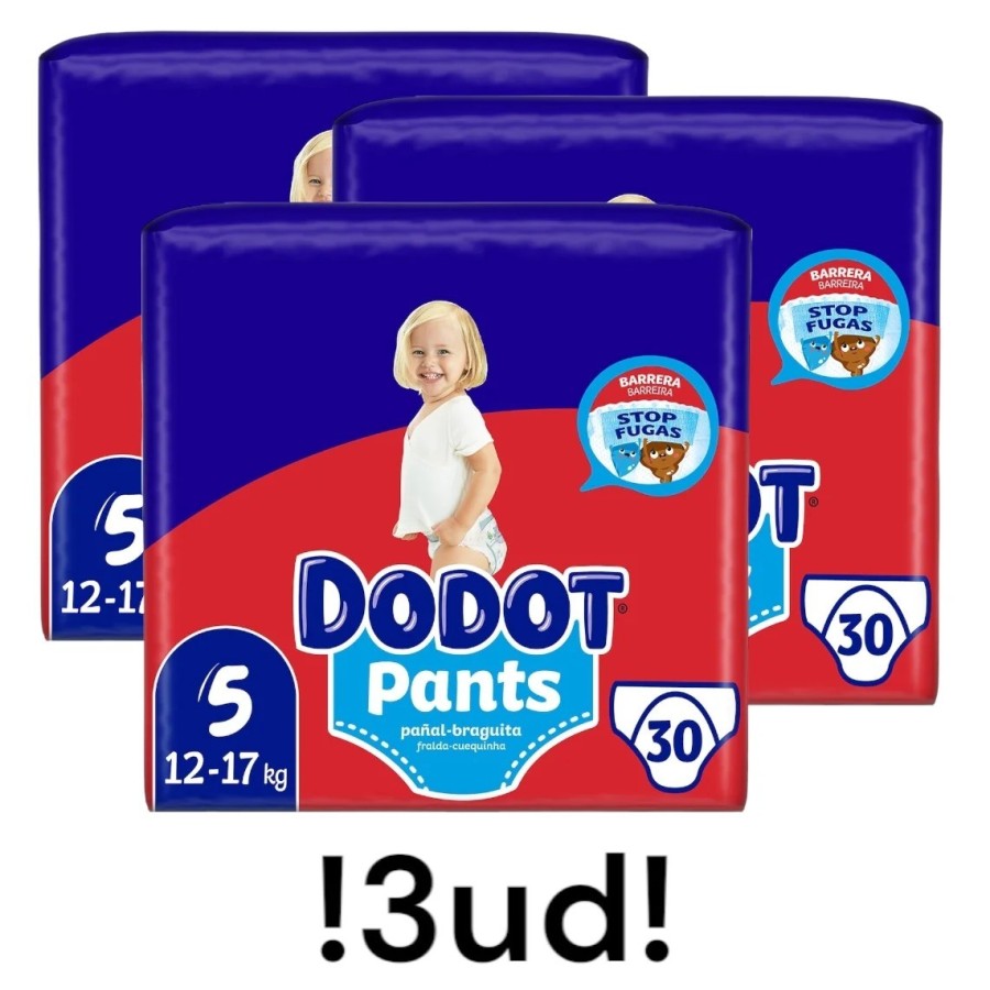 DODOT Pants pañal - braguita unisex de 12 a 17 kg talla 5 paquete 30 u