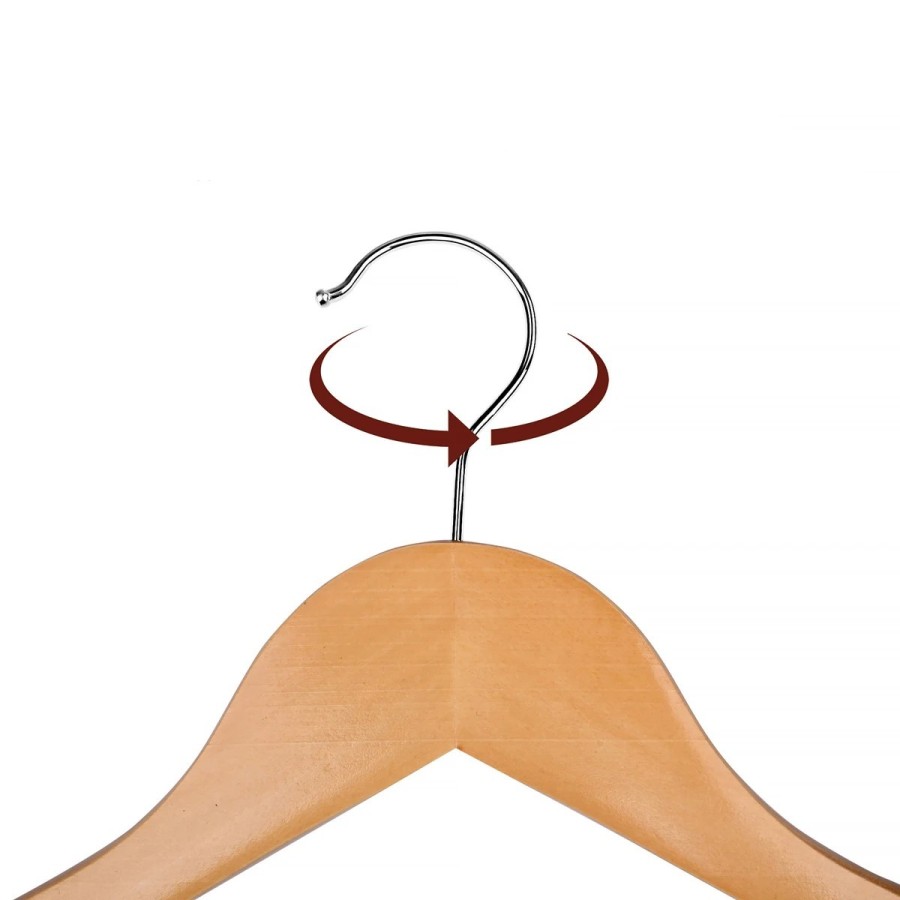 T-LoVendo - Juego de 20 Perchas, Percha de Madera Maciza, Set de 20 Pe