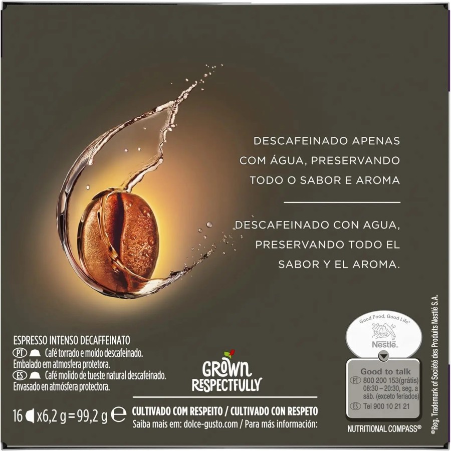 NESCAFÉ Dolce Gusto Espresso Intenso Descafeinado - x3 pack de 16 cáps