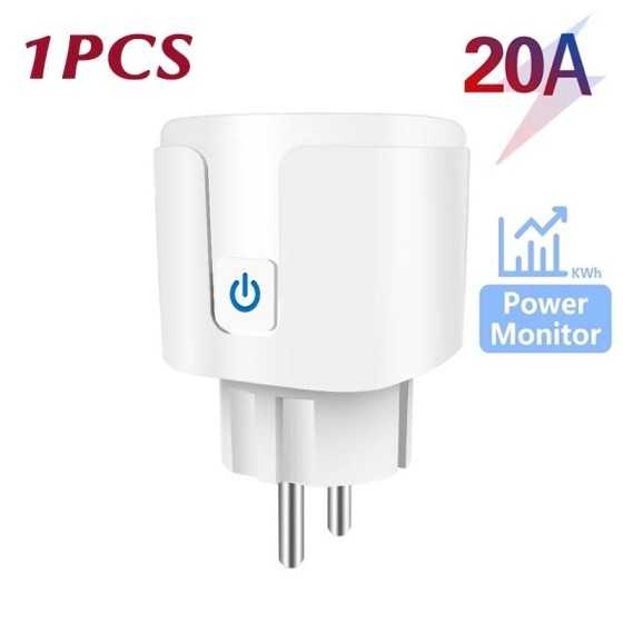 Enchufe inteligente WiFi con Monitor de potencia, enchufe europeo de 1