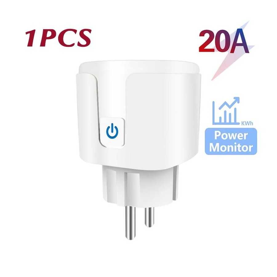 Enchufe inteligente WiFi con Monitor de potencia, enchufe europeo de 1