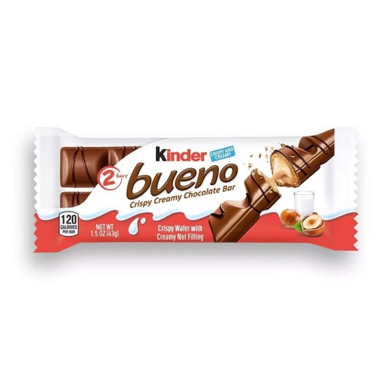 Kinder Bueno Chocolate 【PACK AHORRO】- Caja de 30 Unidades - 2 Barritas