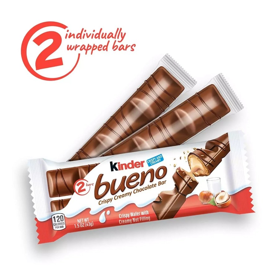 Kinder Bueno Chocolate 【PACK AHORRO】- Caja de 30 Unidades - 2 Barritas