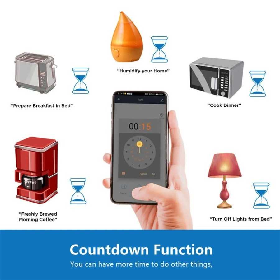 Enchufe inteligente WiFi con Monitor de potencia, enchufe europeo de 1