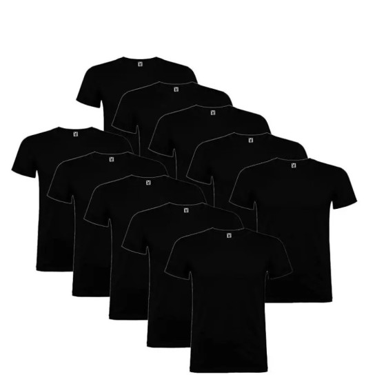 ROLY - Pack 10 Camisetas Básicas Unisex - 10 Camisetas Algodón Manga C