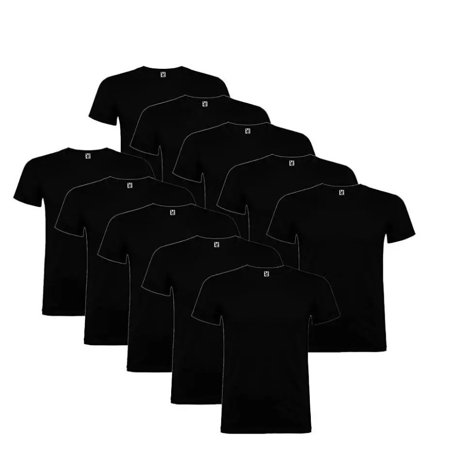 ROLY - Pack 10 Camisetas Básicas Unisex - 10 Camisetas Algodón Manga C