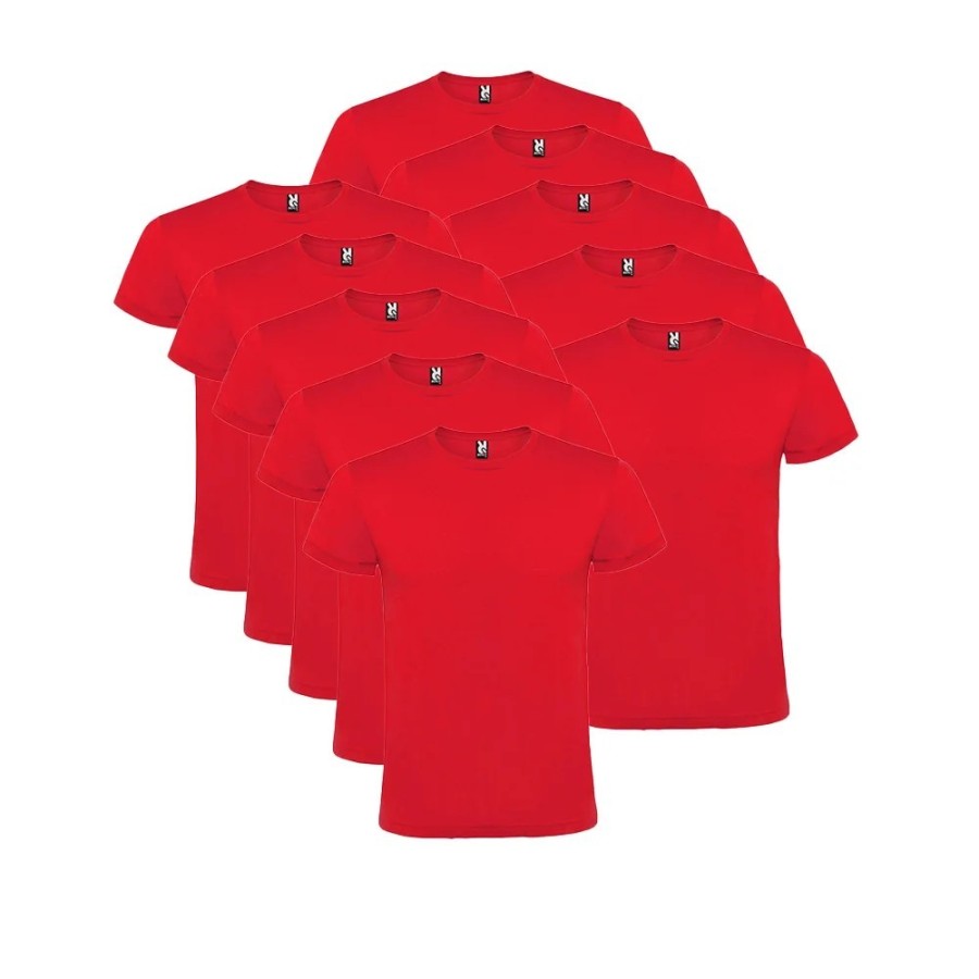 ROLY - Pack 10 Camisetas Básicas Unisex - 10 Camisetas Algodón Manga C