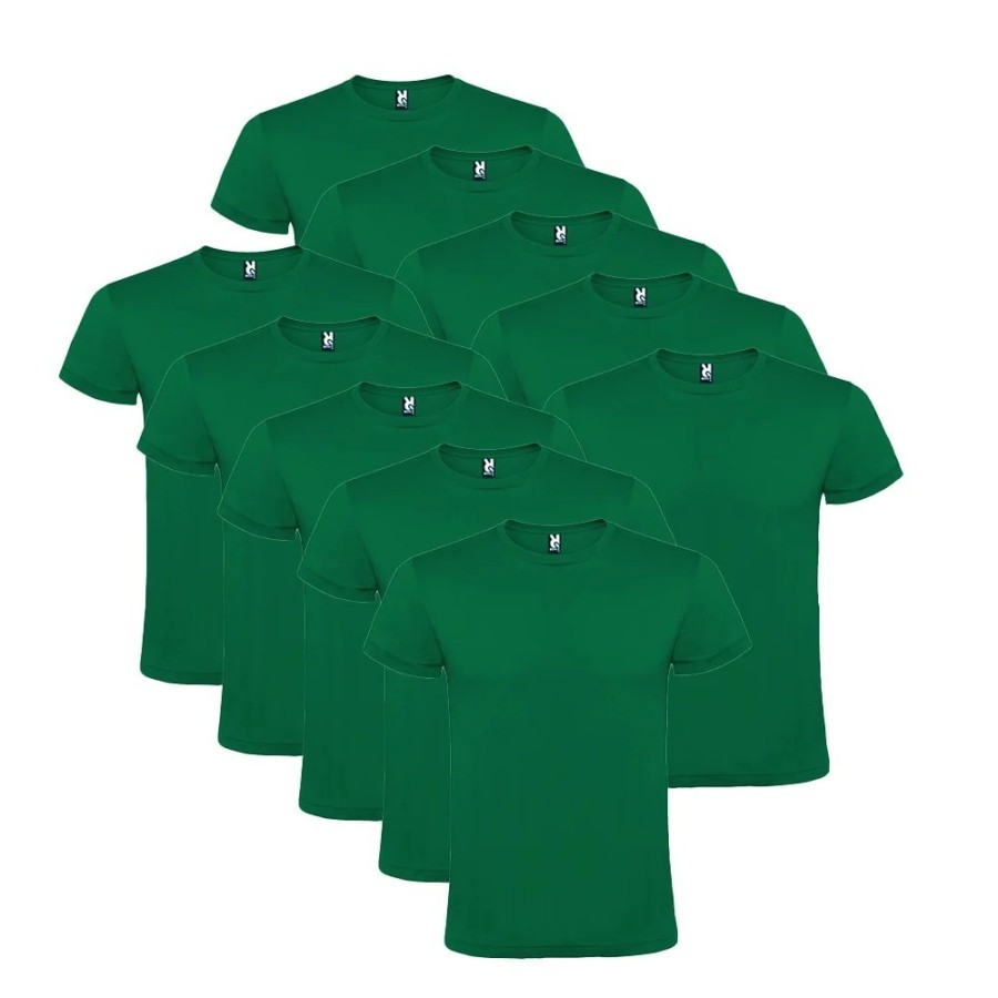 ROLY - Pack 10 Camisetas Básicas Unisex - 10 Camisetas Algodón Manga C
