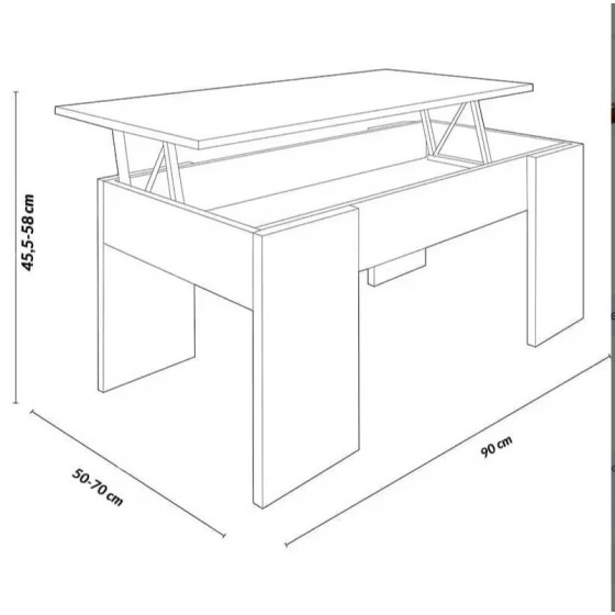 Mesa de centro elevable modelo Gala para salón - varios colores dispon