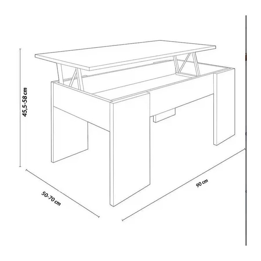 Mesa de centro elevable modelo Gala para salón - varios colores dispon