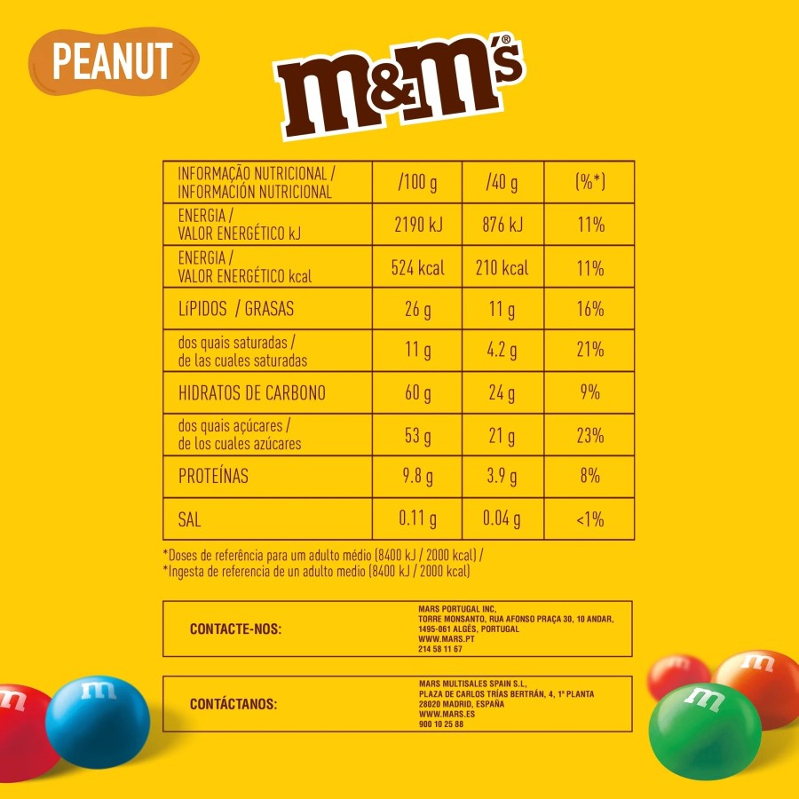 M&M's Peanuts Snack de Cacahuete y Chocolate con Leche 1kg