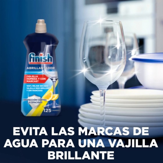 Finish Abrillantador Limón Lavavajillas 3x500ml, Vajilla Brillante y S