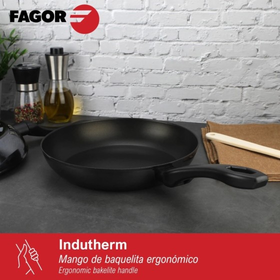 FAGOR ® Indutherm set de sartenes, antiadherente doble capa, acero esm