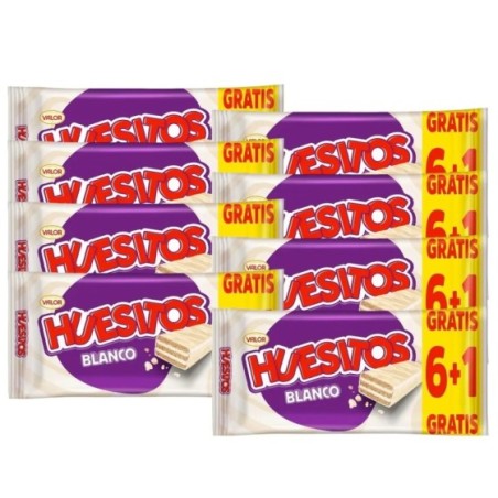 Barrita de barquillo cubierta de chocolate blanco HUESITOS Valor 56 ud 8x6+1ud