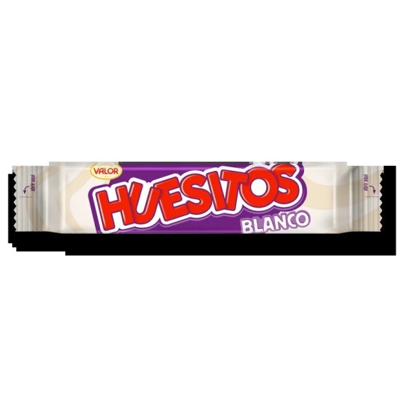 Barrita de barquillo cubierta de chocolate blanco HUESITOS Valor 56 ud