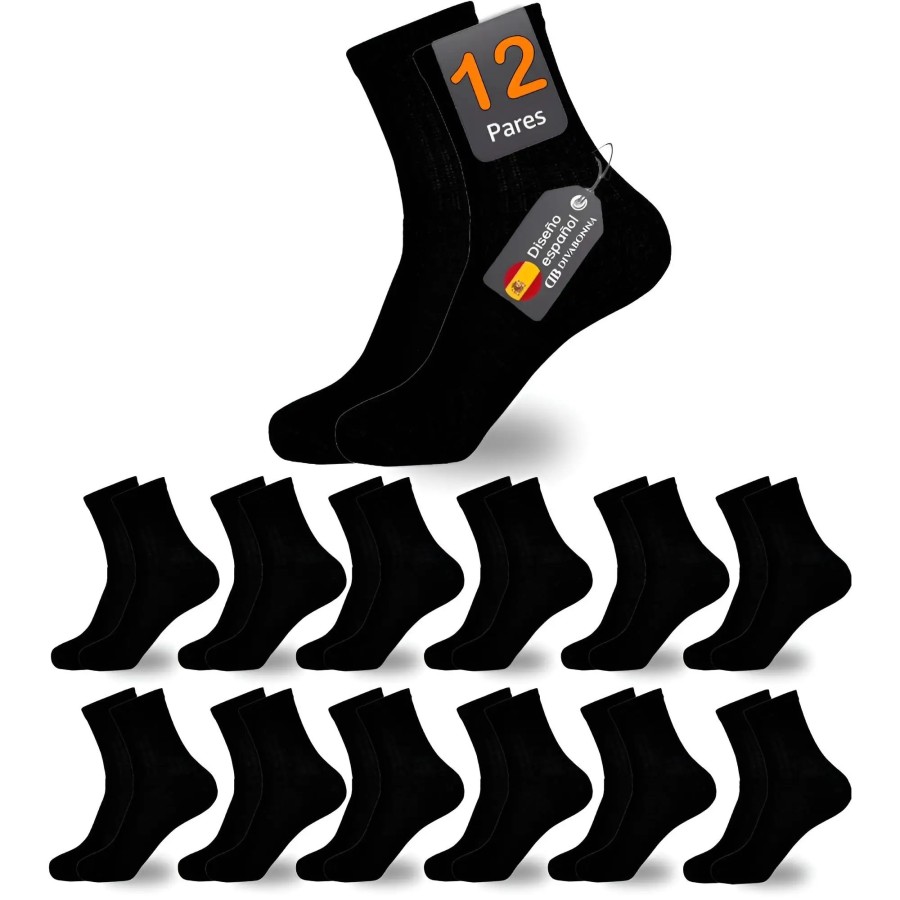 DIVABONNA 12 Pares Calcetines Deporte Hombre - Calcetines Hombre Algod