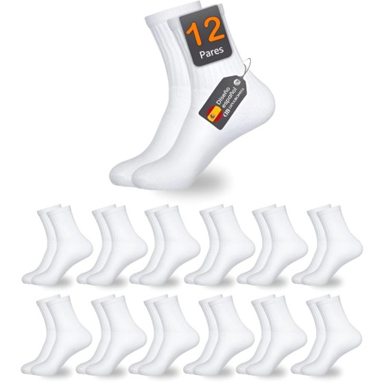 DIVABONNA 12 Pares Calcetines Deporte Hombre - Calcetines Hombre Algod