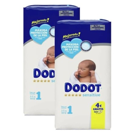 PACK de 2 - DODOT PAÑAL SENSITIVE TALLA 1- 2 X 44 UNIDADES