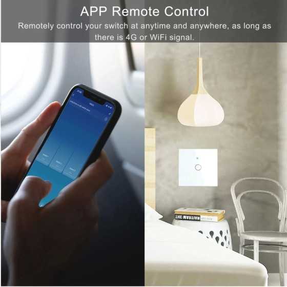 Interruptor inteligente de pared con WiFi para el hogar, pulsador táct
