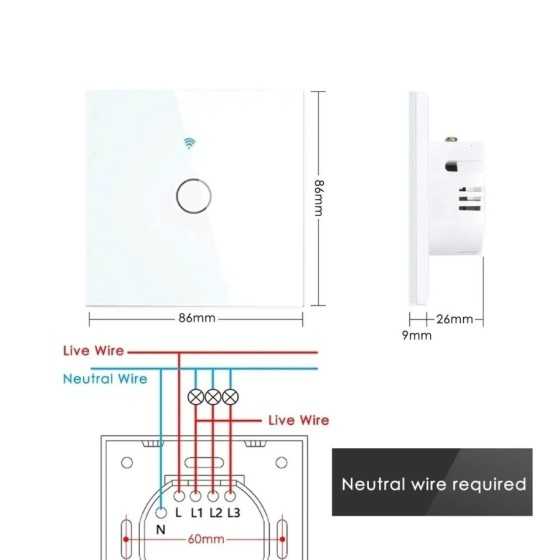 Interruptor inteligente de pared con WiFi para el hogar, pulsador táct