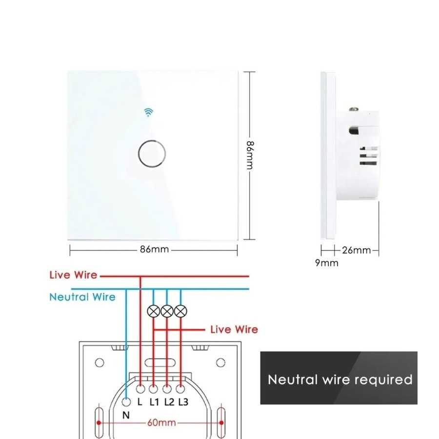 Interruptor inteligente de pared con WiFi para el hogar, pulsador táct