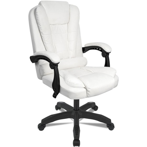 T-LoVendo TLV-AM-PC21 Sillón de Oficina Altura Ajustable Cuero Sintético Acolchada Reclinable Silla Director con Reposabrazos Có