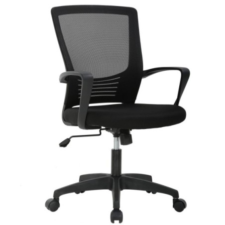 T-LoVendo - Silla de oficina o escritorio ergonómica con soporte lumbar y respaldo de malla transpirable. Altura regulable. Gira