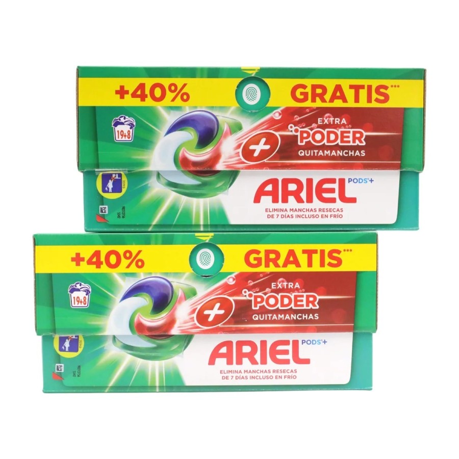 ARIEL Detergente cápsulas pods extrapoder 54 lavados 2 x 19+8 - El env