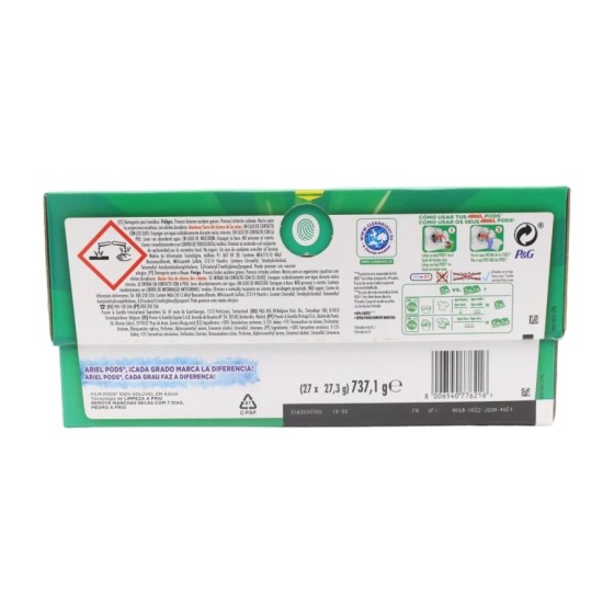 ARIEL Detergente cápsulas pods extrapoder 54 lavados 2 x 19+8 - El env