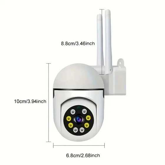 Cámara de visión nocturna WiFi de pared, Monitor antirrobo giratorio d
