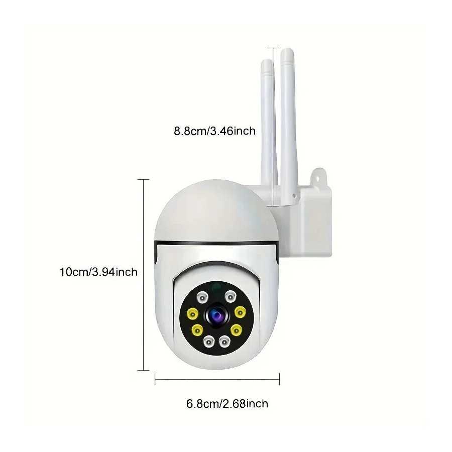 Cámara de visión nocturna WiFi de pared, Monitor antirrobo giratorio d