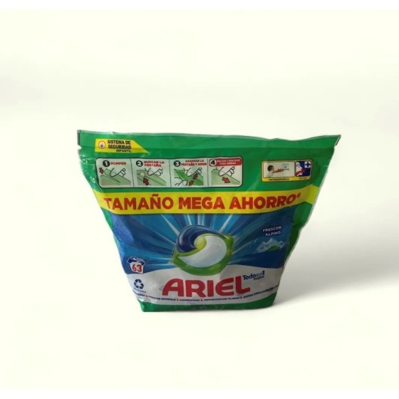 ARIEL PODS Todo en 1 Detergente Líquido Para Lavadora Cápsulas 63 Lava