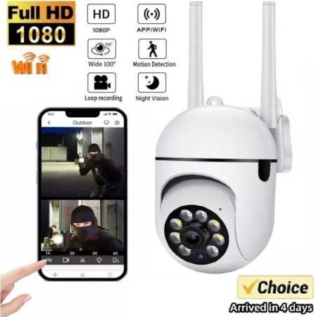 Cámara de visión nocturna WiFi de pared, Monitor antirrobo giratorio de 2,4 °, punto de acceso 360G, vigilancia de seguridad par