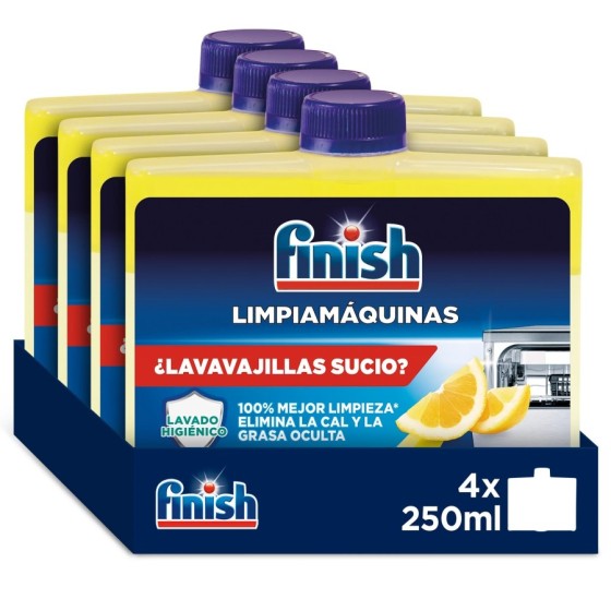 Finish Limpiamáquinas Limpieza Profunda Limón Lavavajillas 4x 250ml