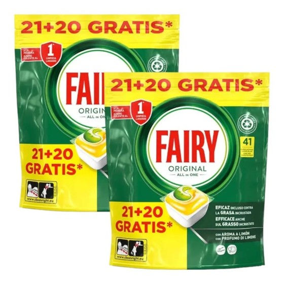 Fairy Original Todo En Uno - Pack de 2 Bolsas de 41 Cápsulas para Lava