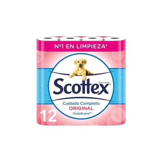 Scottex Orginal Papel Higiénico 96 rollos,12rollos*8paquete,rollos dos