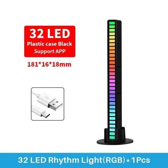 Barra de luz RGB inteligente de 32 LED, lámpara de recogida ambiental 