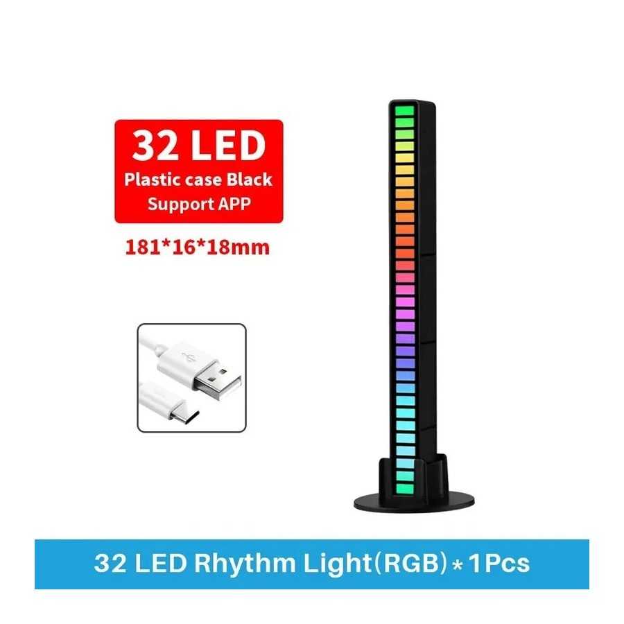Barra de luz RGB inteligente de 32 LED, lámpara de recogida ambiental 