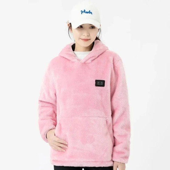 Suéter de lana de Coral con calefacción para parejas, ropa cálida con Suéter de lana de Coral con calefacción para parejas, ropa cálida con